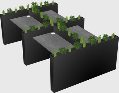 Rectangular shared desk