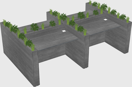 Rectangular shared desk