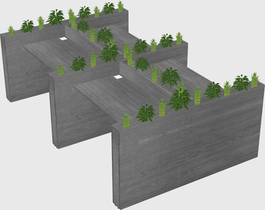 Rectangular shared desk