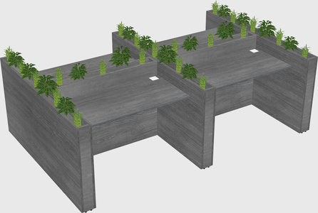 Rectangular shared desk