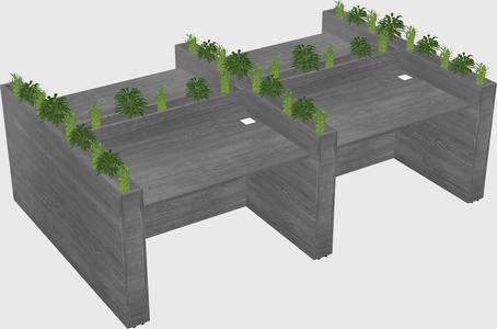 Rectangular shared desk