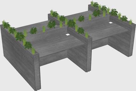 Rectangular shared desk