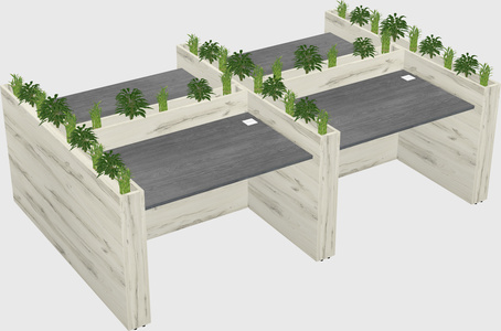 Rectangular shared desk