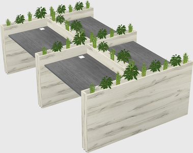 Rectangular shared desk