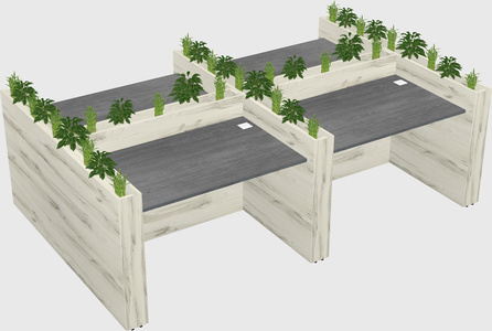 Rectangular shared desk