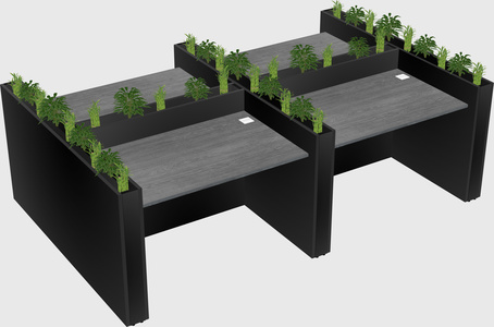 Rectangular shared desk