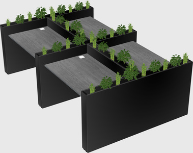 Rectangular shared desk
