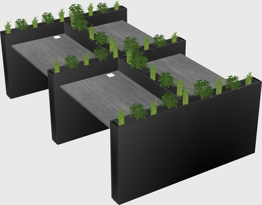 Rectangular shared desk