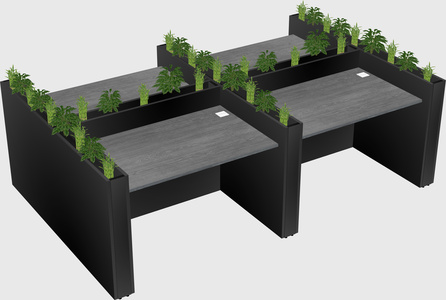 Rectangular shared desk