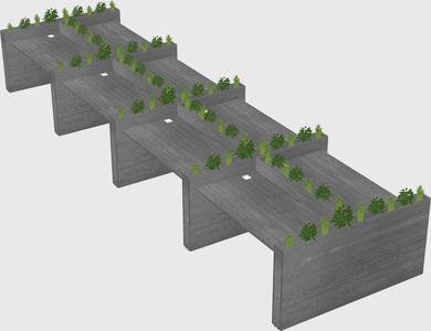 Rectangular shared desk