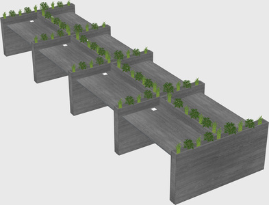 Rectangular shared desk