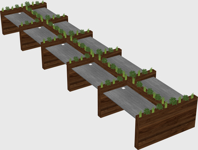 Rectangular shared desk