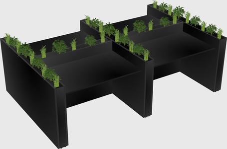 Rectangular shared desk