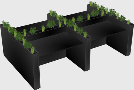 Rectangular shared desk