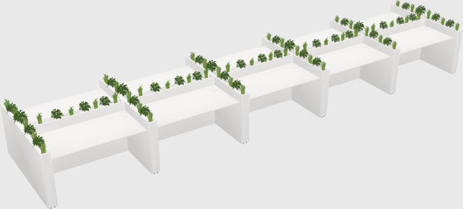 Rectangular shared desk