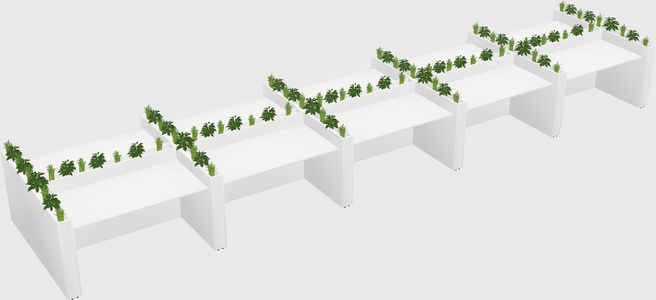 Rectangular shared desk
