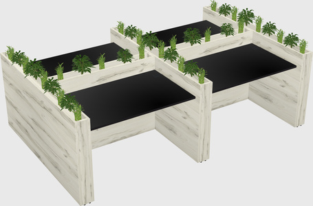 Rectangular shared desk