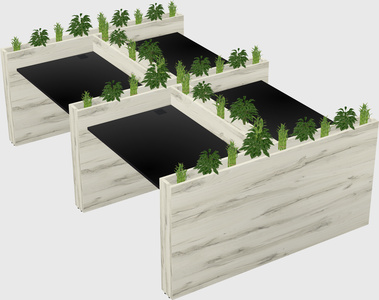 Rectangular shared desk