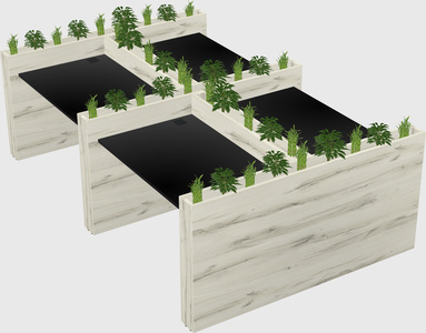 Rectangular shared desk