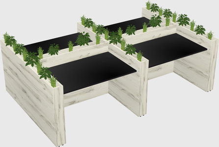 Rectangular shared desk