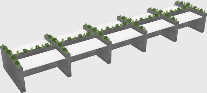 Rectangular shared desk