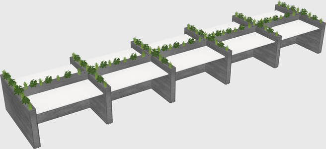 Rectangular shared desk