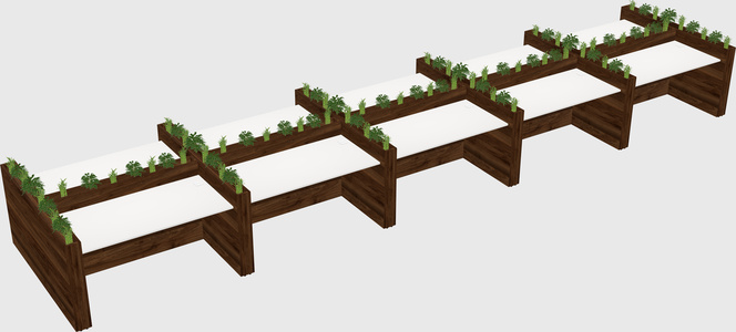 Rectangular shared desk