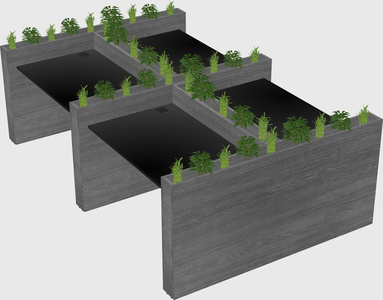 Rectangular shared desk