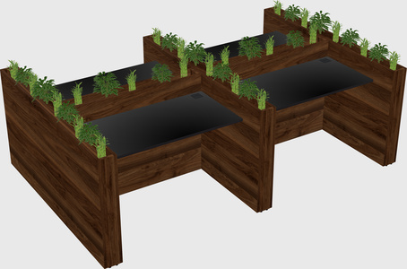 Rectangular shared desk