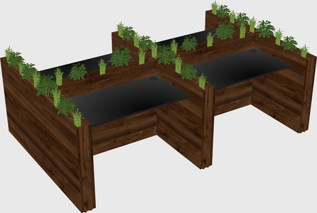 Rectangular shared desk