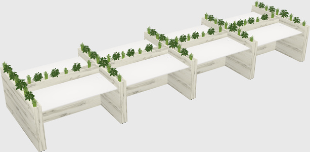 Rectangular shared desk