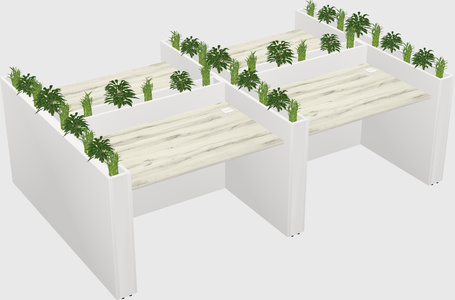 Rectangular shared desk