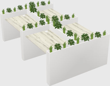 Rectangular shared desk