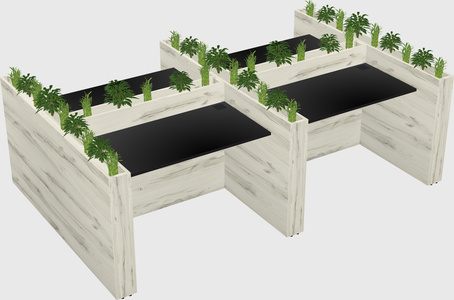 Rectangular shared desk