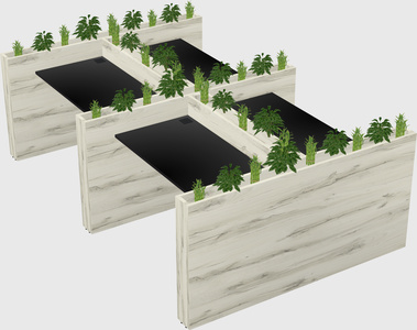 Rectangular shared desk