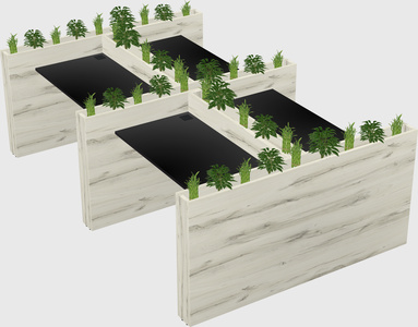 Rectangular shared desk