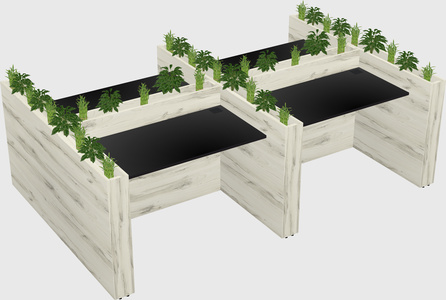 Rectangular shared desk