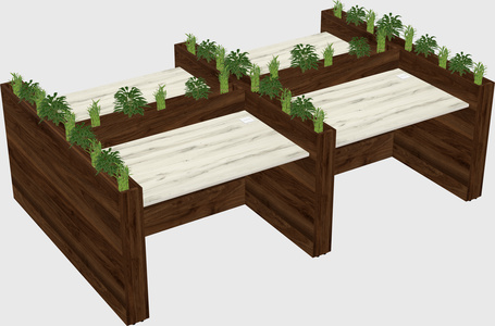Rectangular shared desk