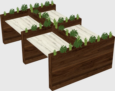 Rectangular shared desk
