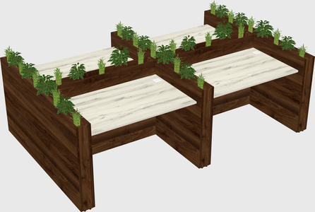 Rectangular shared desk