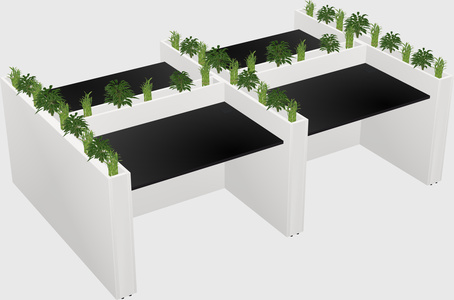 Rectangular shared desk