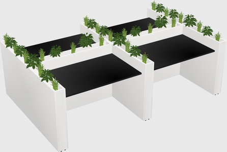 Rectangular shared desk