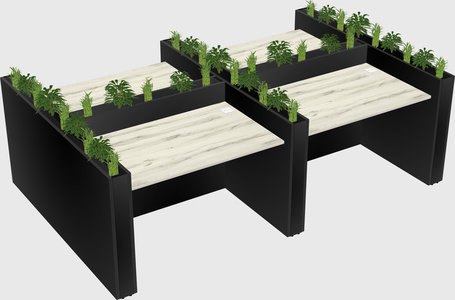 Rectangular shared desk