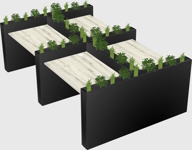 Rectangular shared desk