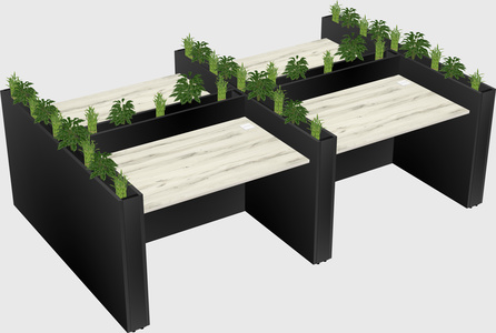 Rectangular shared desk