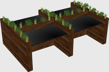 Rectangular shared desk