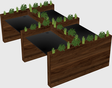 Rectangular shared desk