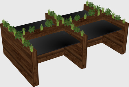 Rectangular shared desk