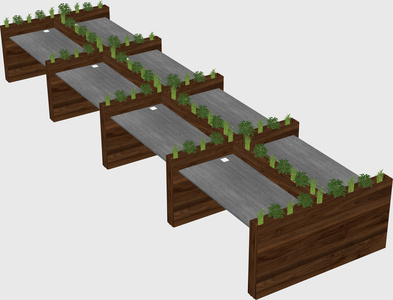 Rectangular shared desk