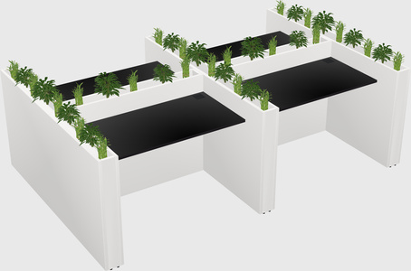 Rectangular shared desk